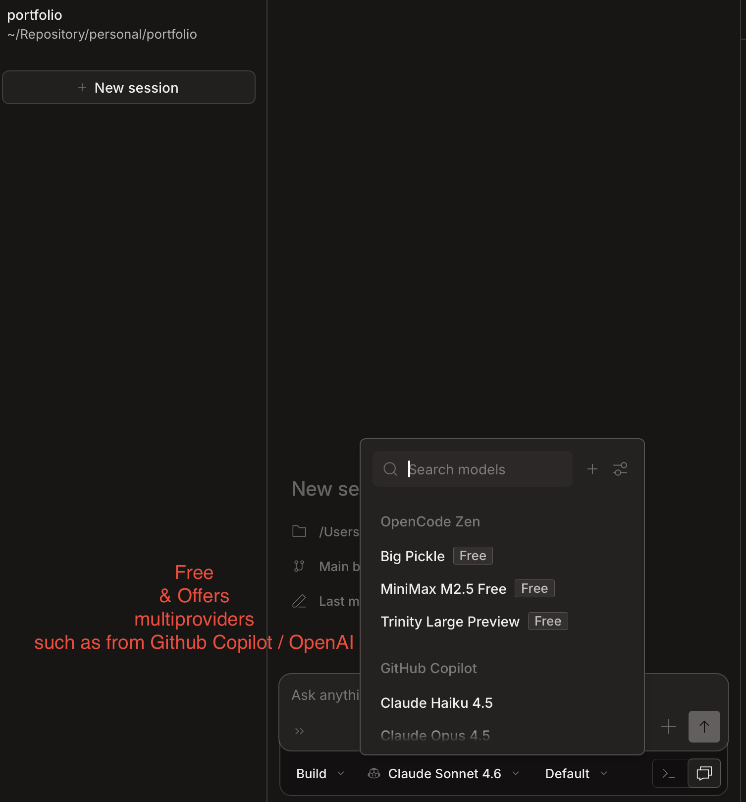 OpenCode free tier setup